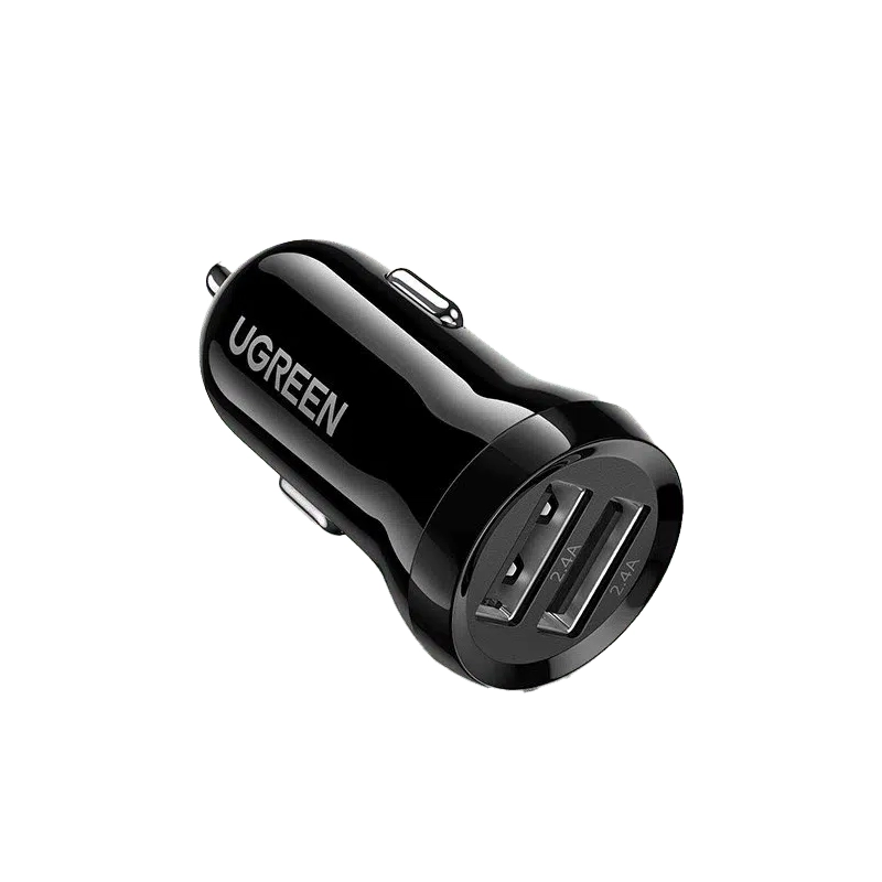 شارژر فندکی 24 وات با دو پورت USB-A 24W یوگرین مدل ED018 کد 50875